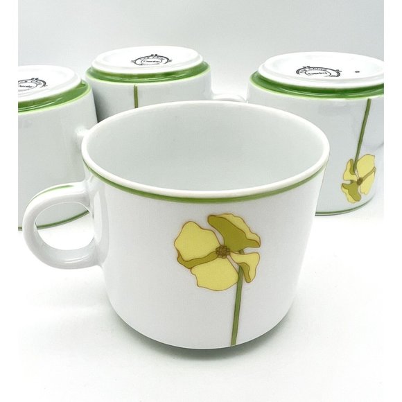 Four Vintage Denby Cups Quadrille Pattern Poppy Floral Made in Portugal 1974 - Picture 5 of 8